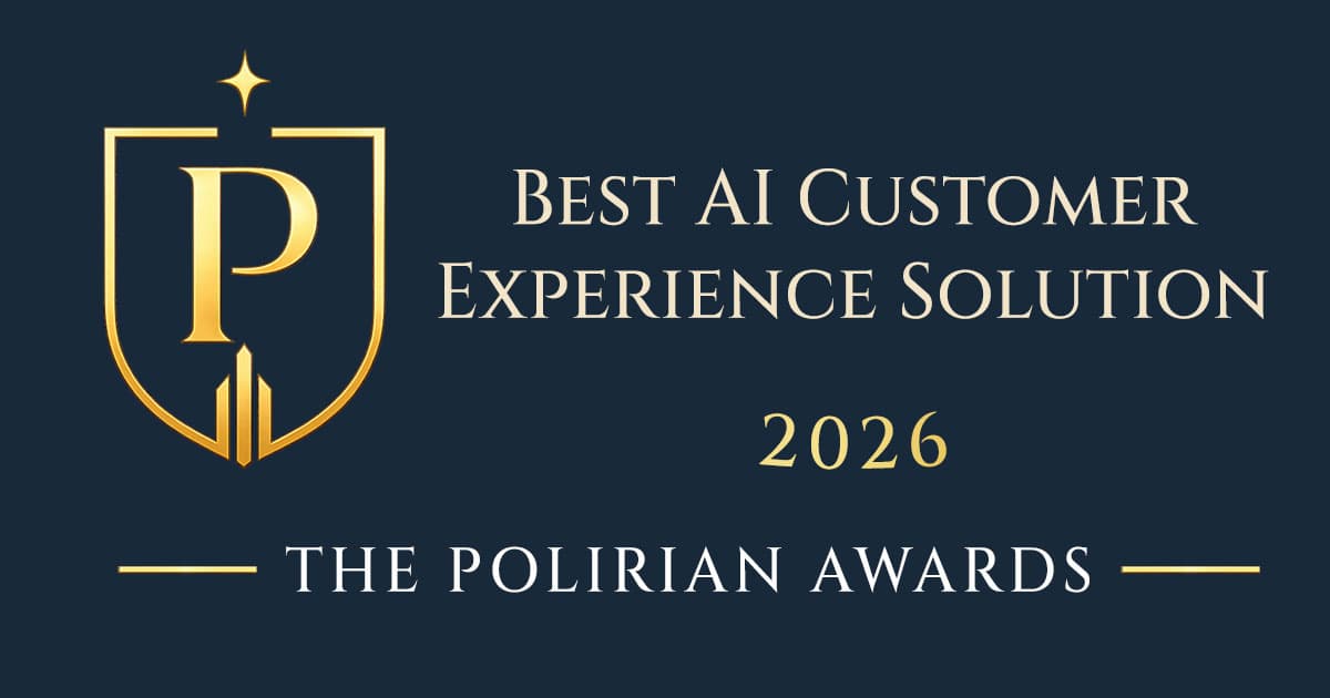 2026 Best AI Customer Experience Solution Award badge from The Polirian Awards