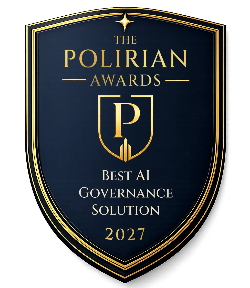 2027 Best AI Governance Solution Award badge from The Polirian Awards
